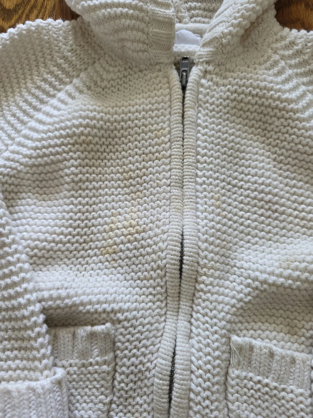 GAP White Knit Hooded Sweater